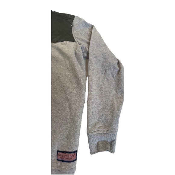 Vineyard Vines Mens L Quilted Shoulder 1/4 Snap Pullover Sweater Gray Sweatshirt - Picture 5 of 10